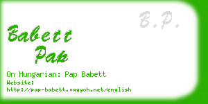 babett pap business card